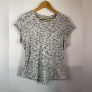 Lululemon Run Around Tee Tiger Space Dye Black White size 8